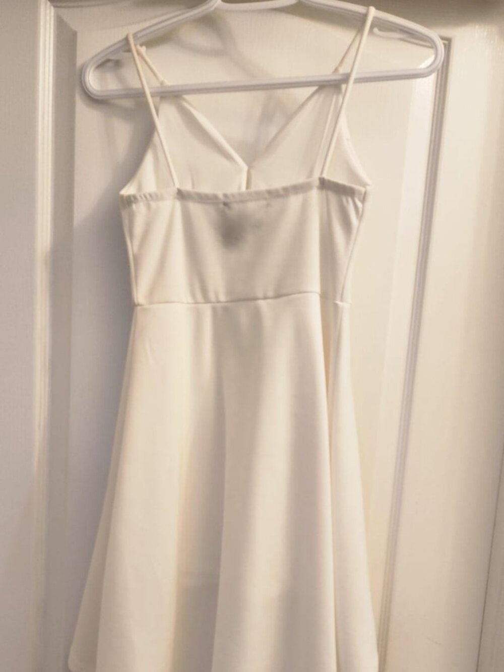 Revamped Women’s White High Low Skater Dress XS Spaghetti Strap Fit & Flare - Picture 5 of 14